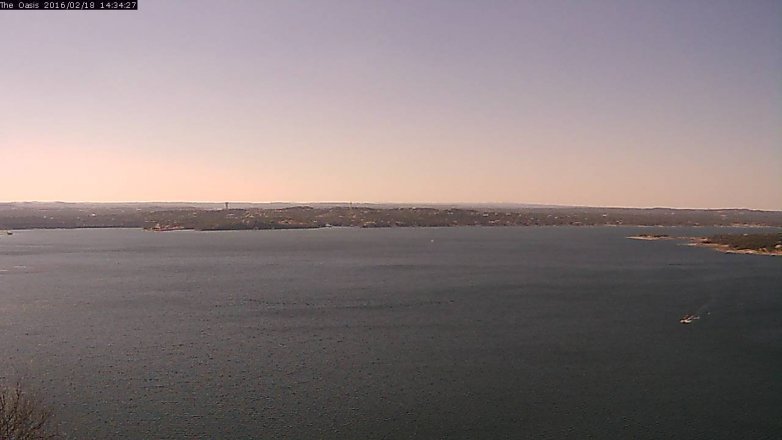 Lake Travis webcam, February 18, 2016 1:40 PM CT