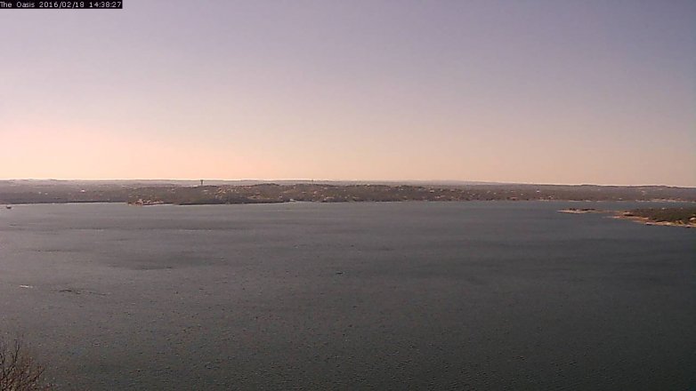 Lake Travis webcam, February 18, 2016 1:45 PM CT