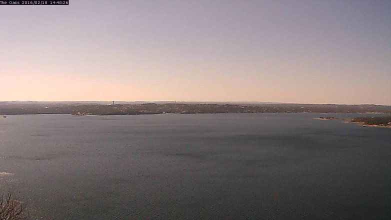 Lake Travis webcam, February 18, 2016 1:55 PM CT