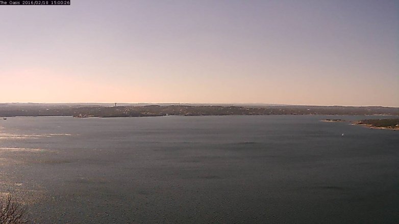 Lake Travis webcam, February 18, 2016 2:05 PM CT