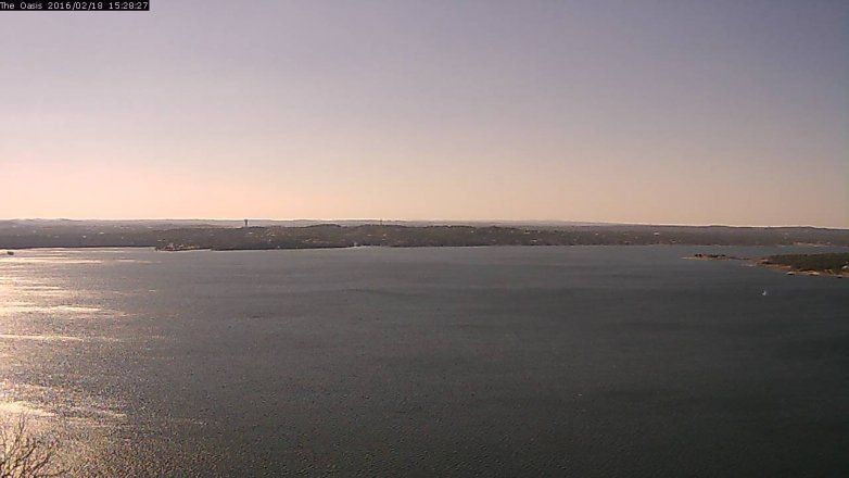 Lake Travis webcam, February 18, 2016 2:35 PM CT