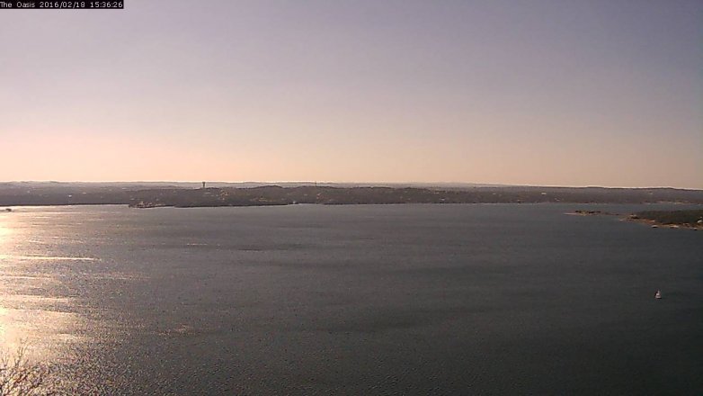 Lake Travis webcam, February 18, 2016 2:45 PM CT