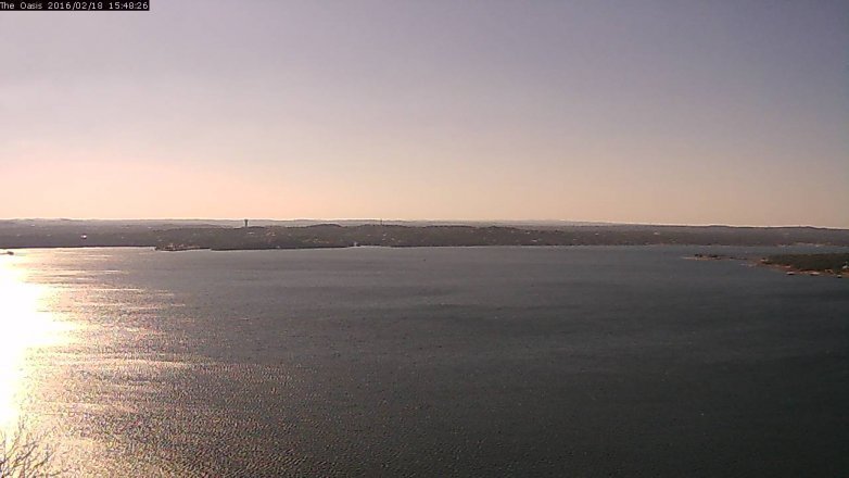 Lake Travis webcam, February 18, 2016 2:55 PM CT
