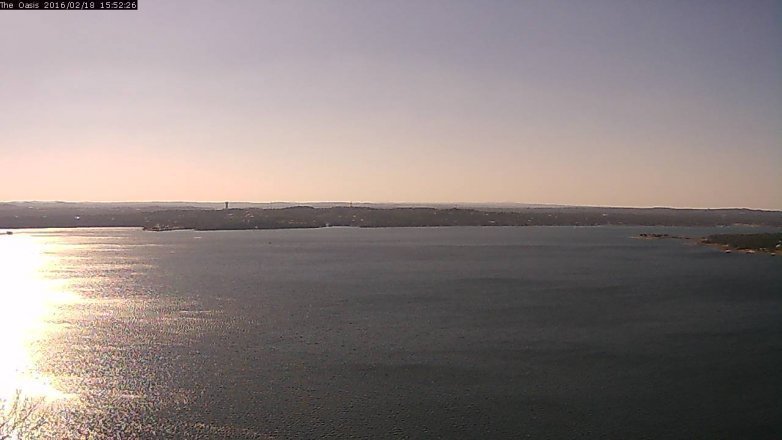 Lake Travis webcam, February 18, 2016 3:00 PM CT