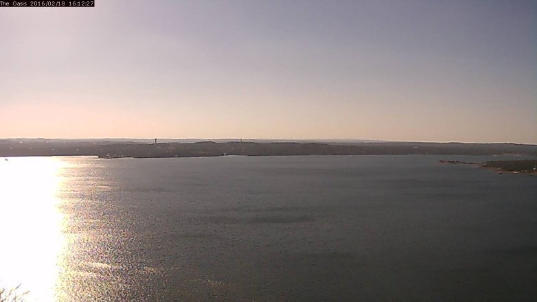 Lake Travis webcam, February 18, 2016 3:20 PM CT