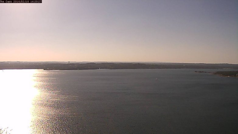 Lake Travis webcam, February 18, 2016 3:25 PM CT