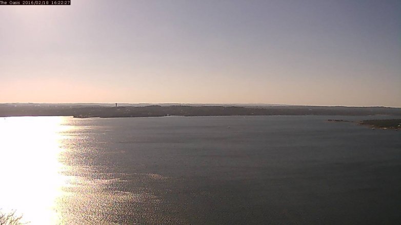 Lake Travis webcam, February 18, 2016 3:30 PM CT