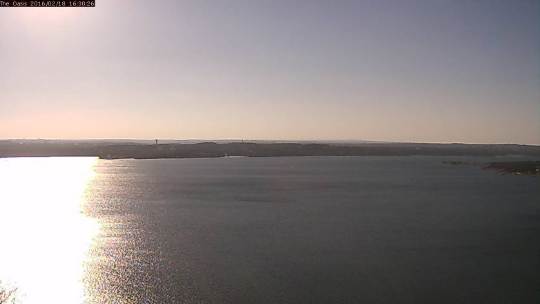 Lake Travis webcam, February 18, 2016 3:35 PM CT