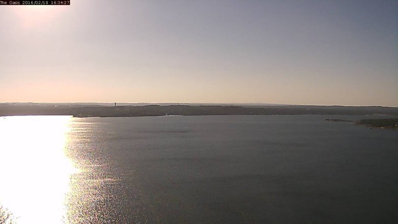 Lake Travis webcam, February 18, 2016 3:40 PM CT