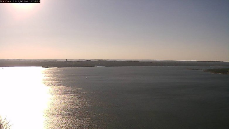 Lake Travis webcam, February 18, 2016 3:45 PM CT