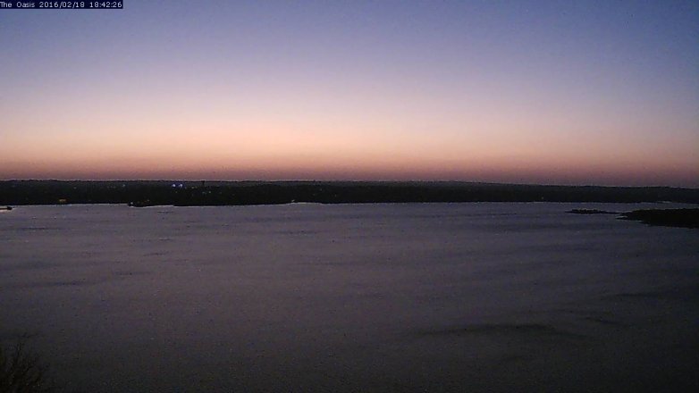Lake Travis webcam, February 18, 2016 5:50 PM CT