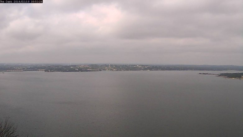 Lake Travis webcam, February 19, 2016 9:00 AM CT