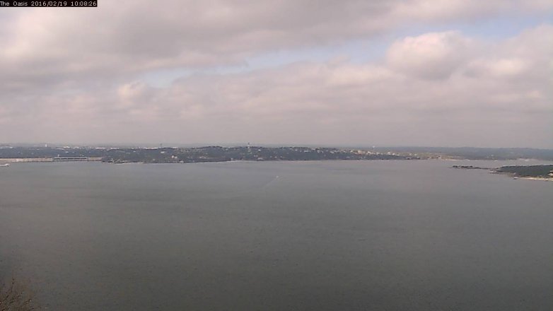 Lake Travis webcam, February 19, 2016 9:15 AM CT