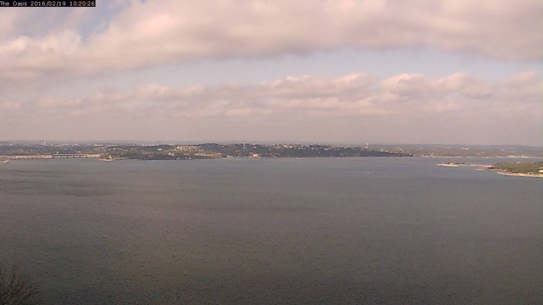 Lake Travis webcam, February 19, 2016 9:25 AM CT