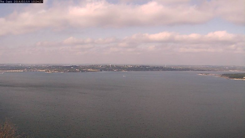 Lake Travis webcam, February 19, 2016 9:30 AM CT