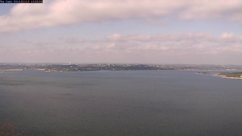 Lake Travis webcam, February 19, 2016 9:35 AM CT