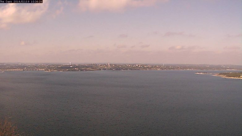 Lake Travis webcam, February 19, 2016 9:45 AM CT