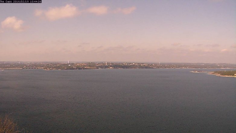 Lake Travis webcam, February 19, 2016 9:50 AM CT