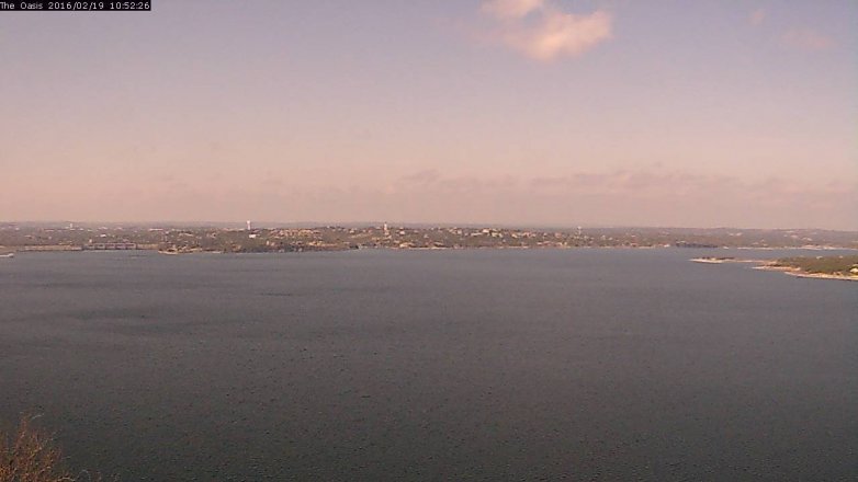 Lake Travis webcam, February 19, 2016 10:00 AM CT