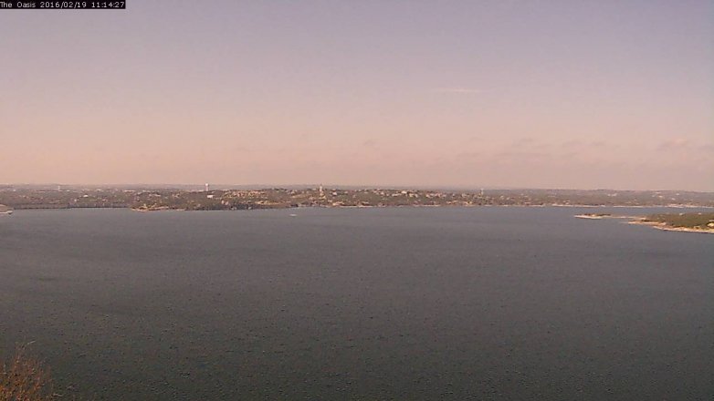 Lake Travis webcam, February 19, 2016 10:20 AM CT