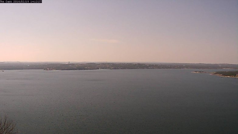 Lake Travis webcam, February 19, 2016 1:20 PM CT