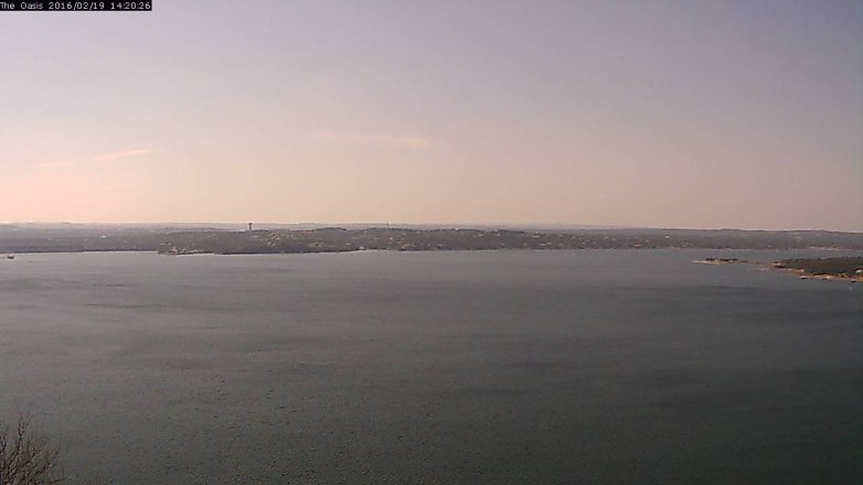 Lake Travis webcam, February 19, 2016 1:25 PM CT