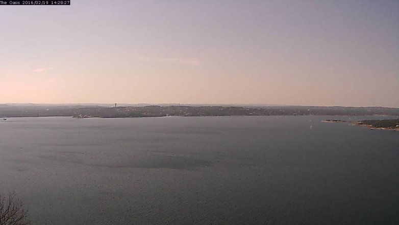Lake Travis webcam, February 19, 2016 1:35 PM CT