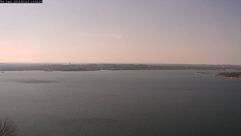 Lake Travis webcam, February 19, 2016 1:40 PM CT
