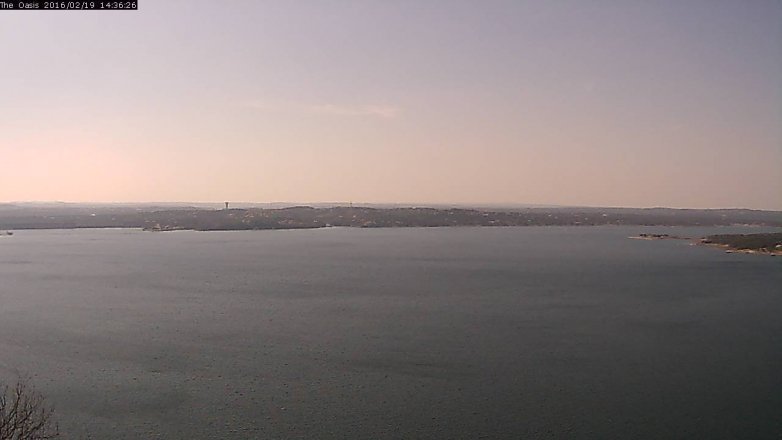 Lake Travis webcam, February 19, 2016 1:45 PM CT