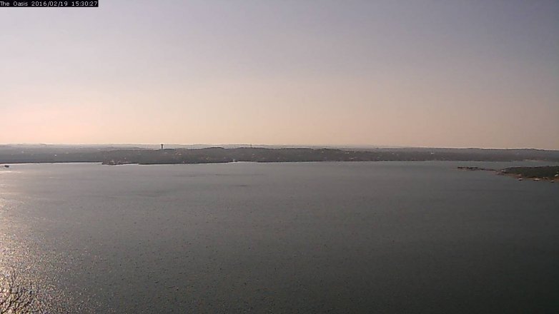 Lake Travis webcam, February 19, 2016 2:35 PM CT