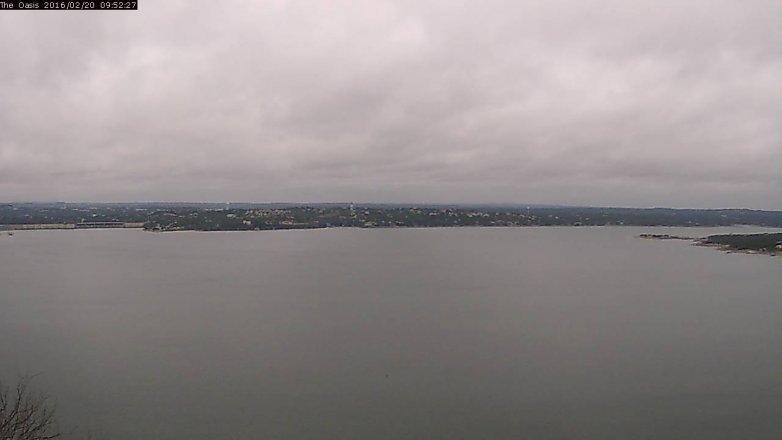 Lake Travis webcam, February 20, 2016 9:00 AM CT