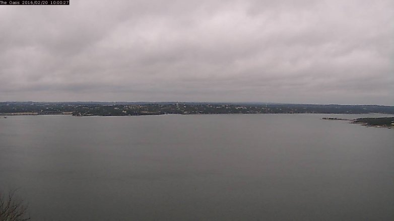 Lake Travis webcam, February 20, 2016 9:05 AM CT