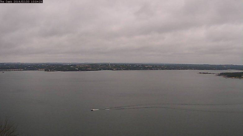 Lake Travis webcam, February 20, 2016 9:10 AM CT