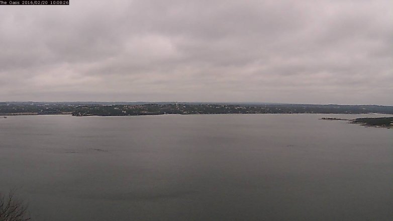 Lake Travis webcam, February 20, 2016 9:15 AM CT