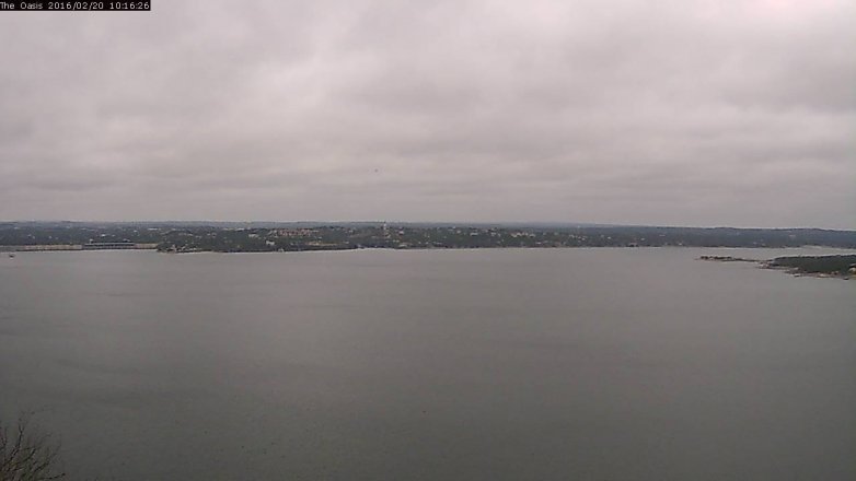 Lake Travis webcam, February 20, 2016 9:25 AM CT