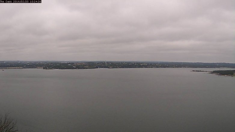 Lake Travis webcam, February 20, 2016 9:30 AM CT