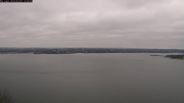 Lake Travis webcam, February 20, 2016 9:35 AM CT