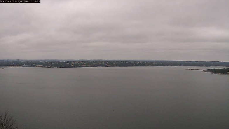 Lake Travis webcam, February 20, 2016 9:40 AM CT