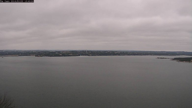 Lake Travis webcam, February 20, 2016 9:45 AM CT