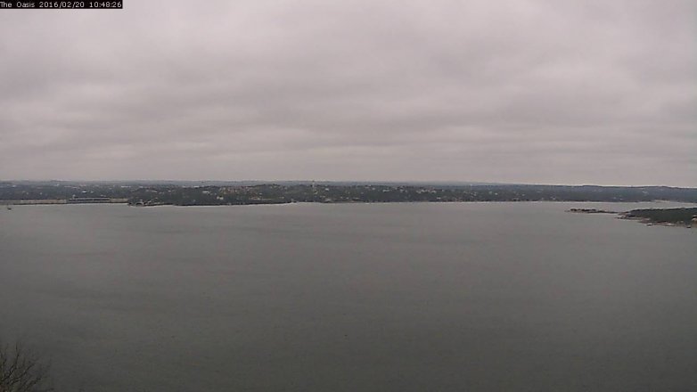 Lake Travis webcam, February 20, 2016 9:55 AM CT
