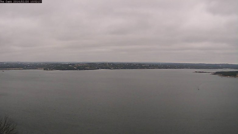 Lake Travis webcam, February 20, 2016 10:00 AM CT