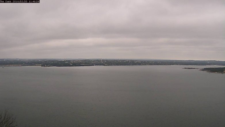 Lake Travis webcam, February 20, 2016 10:55 AM CT