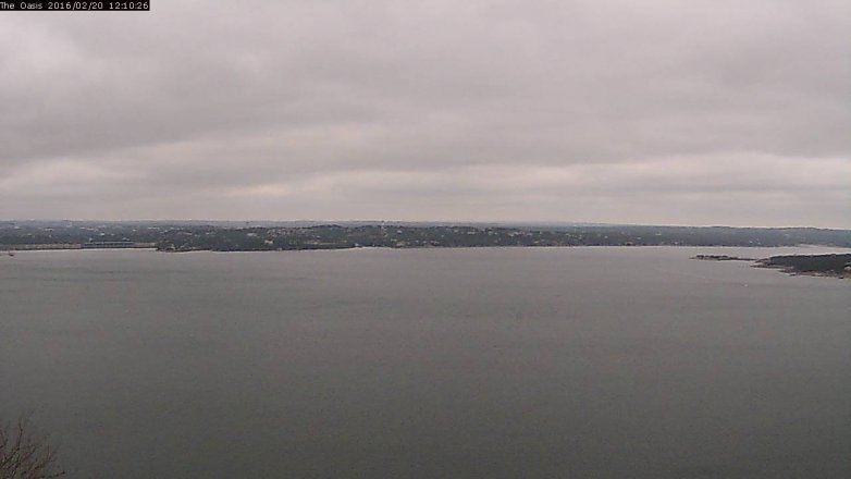 Lake Travis webcam, February 20, 2016 11:15 AM CT