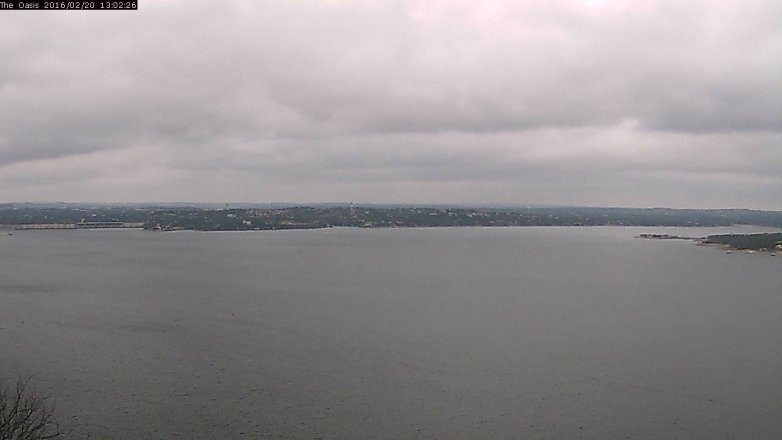 Lake Travis webcam, February 20, 2016 12:10 PM CT