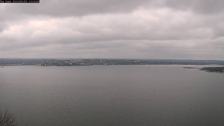 Lake Travis webcam, February 20, 2016 12:15 PM CT