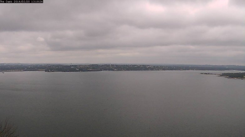 Lake Travis webcam, February 20, 2016 12:25 PM CT