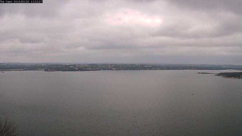 Lake Travis webcam, February 20, 2016 12:30 PM CT