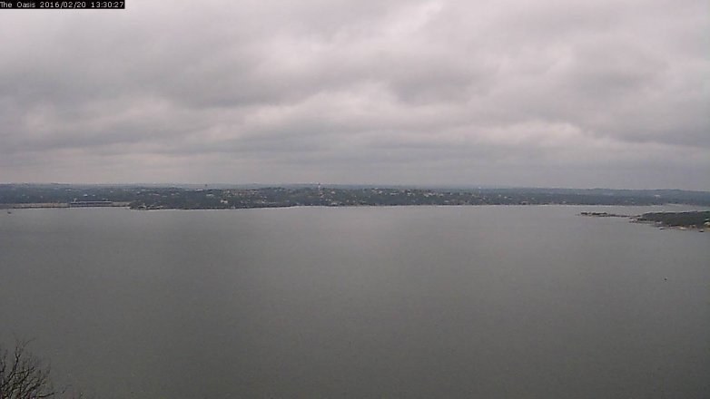 Lake Travis webcam, February 20, 2016 12:35 PM CT