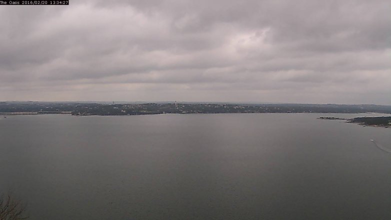 Lake Travis webcam, February 20, 2016 12:40 PM CT