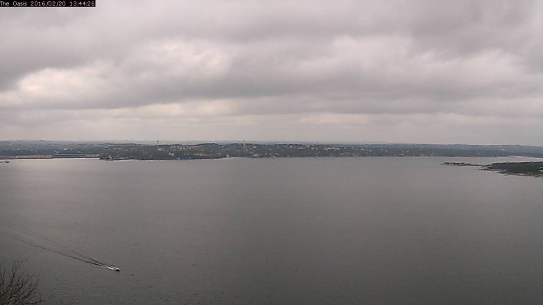 Lake Travis webcam, February 20, 2016 12:50 PM CT